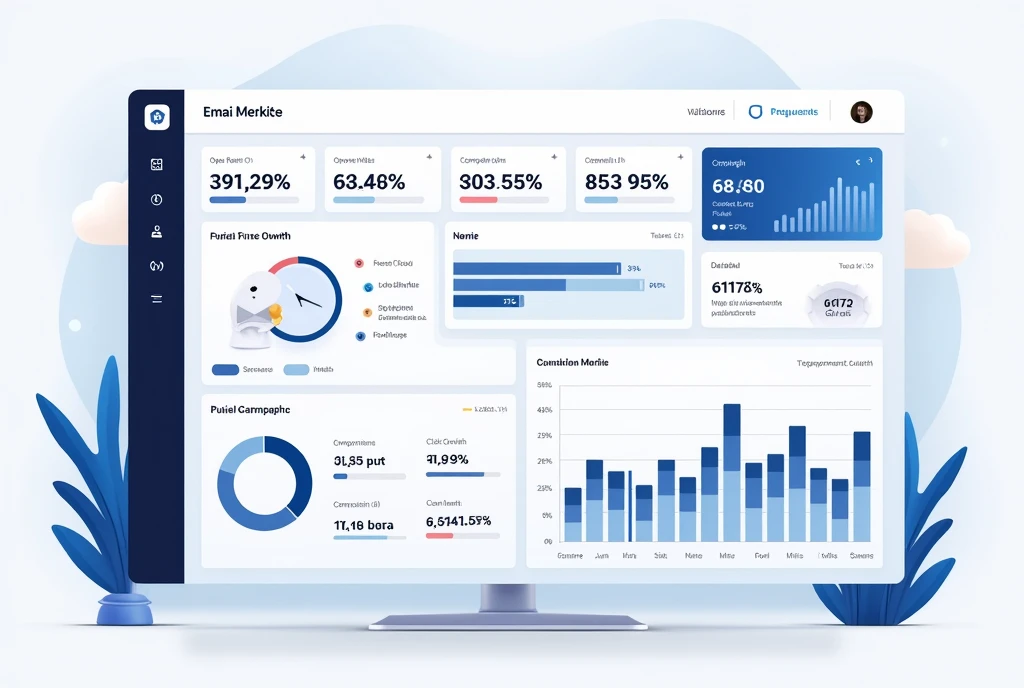 Email marketing dashboard showing campaign performance metrics and analytics